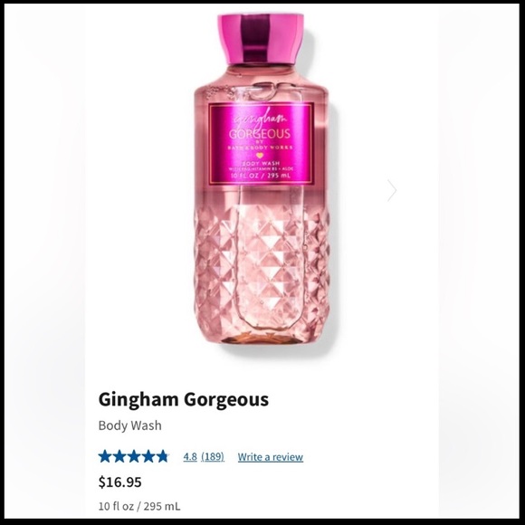 3pc Set💗GINGHAM GORGEOUS💗BBW Fragrance Mist+Body Wash+Body Cream Gift Wrap NWT - Picture 9 of 10